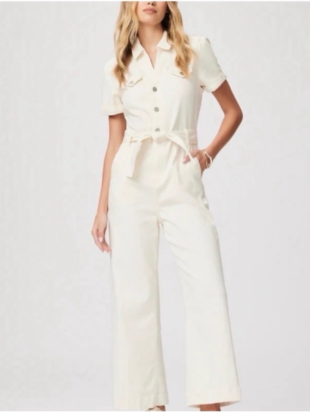 PAIGE Anessa Jumpsuit Quartz Sand